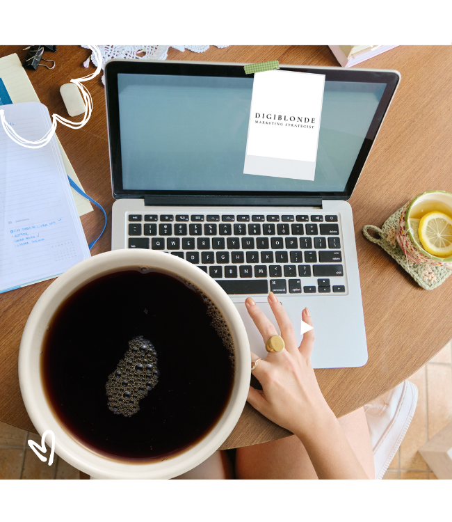 DigiBlonde marketing strategy workspace with brand planning notes